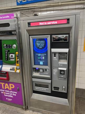 One of a handful of NYC Transit OMNY vending machines at the 86th St. Lexington Ave. station is the next logical step in OMNY Card use. This system was introduced in 2017. Plans call for Metrocards to be phased out by mid-2025.