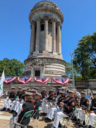 At the Soldiers’ and Sailors’ Monument with the United States Marine Corps Band.