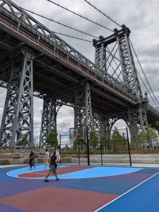 Looking east from one the basketball courts.