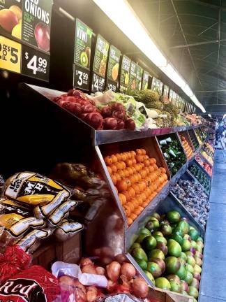 The store features produce and specialty products.