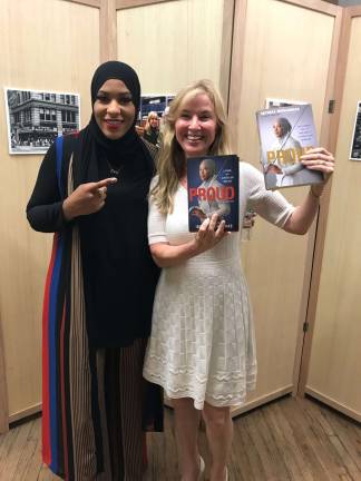Nancy Bass Wyden with Olympic fencer and author Ibtihaj Muhammad. Photo courtesy of Strand Books