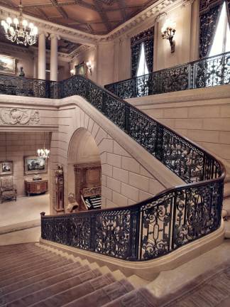 The staircase at the Frick Collection that leads to the second floor, which will open to the public as part of a new expansion project. Photo: Michael Bodycomb
