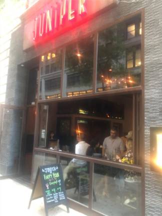 <b>Juniper Bar on W. 35th St. is among nearly two dozen small businesses in the neighborhood around Madison Square Garden who are urging the City Council to renew MSG’s special permit with no sunset to it. The vote is Aug. 28th.</b> Photo: Keith J. Kelly