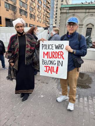 Kadiatou Diallo at a “Say Their Names” vigil last Friday at 96th Street and Broadway. Photo: Emily Goodman
