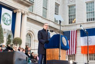 Mark Levine joined in the public swearing ceremonies on Jan. 1 at City Hall as he assumed new citywide post as comptroller after four years as Manhattan borough president.