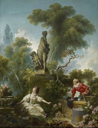 Jean-Honoré Fragonard, “The Progress of Love: The Meeting,” 1771–72, oil on canvas, 125 x 96 inches ,The Frick Collection, New York. Photo: Michael Bodycomb