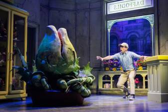 Rob McClure and Audrey II in “Little Shop of Horrors.” Photo: Evan Zimmerman for MurphyMade