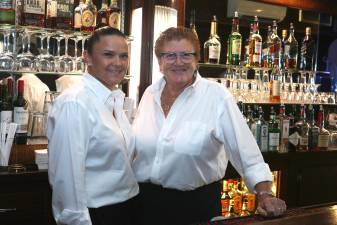 Maureen Donohue-Peters (right) owns Donohue’s Steak House, which is managed by her niece, Mary Barrie (left). The two began Donohue’s East in Westhampton Beach together in July 2025.