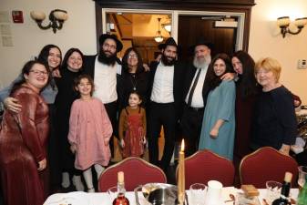 Rabbi Ben Tzion Krasnianski (fourth from right) with four generations of family, including his mother (first on the right). Photo courtesy of Rabbi Ben Tzion Krasianski
