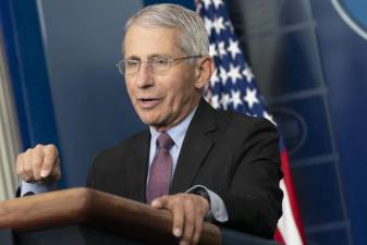 Dr. Anthony S. Fauci, Director of the National Institute of Allergy and Infectious Diseases, during a coronavirus (COVID-19) briefing at the White House on April 22, 2020. (Official White House Photo by Shealah Craighead)