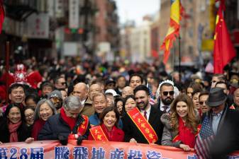 The Mayor’s and solon’s cordon at the Chinaton Parade.