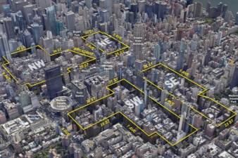 <i>Artist rendering of the areas targeted by the sweeping new rezoning proposal passed unanimously by the City Council on Aug. 14. It aims to build 9,500 housing units in parts of the city that are largely zoned for commercial use currently and establish a 34th Street busway. </i>
