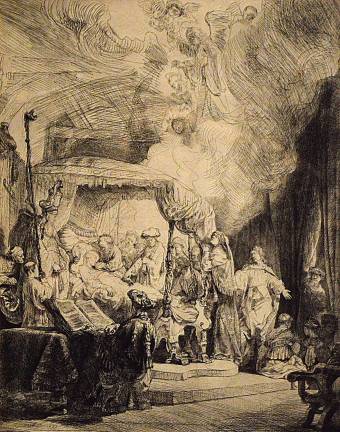&quot;The Death of the Virgin&quot; is part of a wall full of Rembrandt's etchings at the Met. Photo: Adel Gorgy