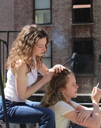 In “Dolores,” Sinead Hogan (left) and Coralie Bradnam play working-class Rhode Island siblings Sandra and Dolores, who, over the course of an afternoon, rehash family secrets, lies, trauma, and buried memories.