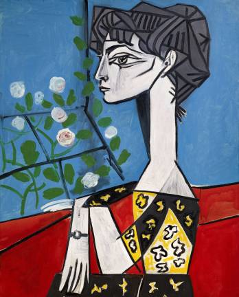 Pablo Picasso (Spanish, 1881-1973) Jacqueline aux Fleurs (Jacqueline with Flowers), June 3, 1954 Oil on canvas, 45 11/16 x 34 13/16 in. (116 x 88.5 cm) Private Collection Photograph by Claude Germain ©2014 Estate of Picasso / Artists Rights Society (ARS), New York