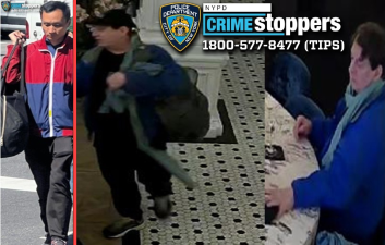 Left: wanted for assault in Hell’s Kitchen; center and right: wanted for assault in the Algonquin Hotel.