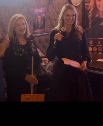 Virginia Maloney won District 4’s City Council seat handily on Nov. 4, pulling in 70 percent of the vote. She appeared with her mom (left), former East Side Congresswoman Carolyn Maloney, at her watch party at Stout on Nov. 4.