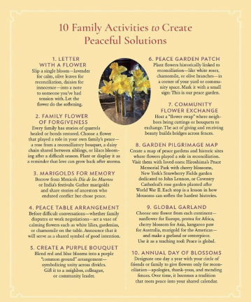 On page 221, Brooke explores flowers and conflict resolution.