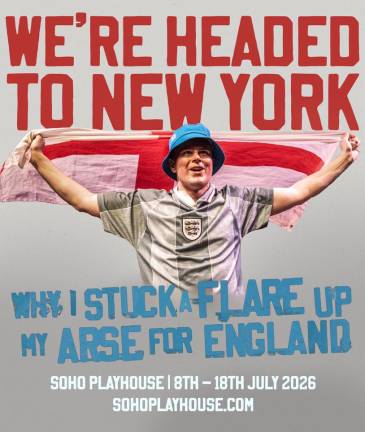 Alex Hill’s one-man show, “Why I Stuck a Flare Up My Arse for England,” transforms the true act of a superfan and transforms it into a story of belonging and friendship.