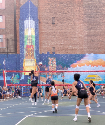Women at Henry M. Jackson Playground. Murals!