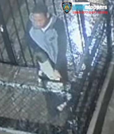 Jamel McIver, 30, seen here on security camera, was arrested and charged with the rape of a 21-year-old woman on the Upper West Side. Photo: CrimeStoppers.