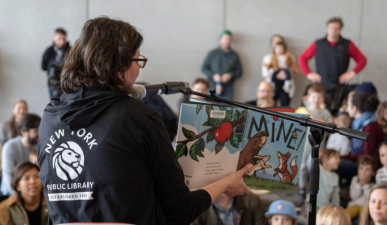 A NYPL librarian engaging in some storytelling for a rapt audience. The Whitney Museum has now partnered with the NYPL to provide free tickets to the museum on April 14, which will come with the perks of three “storytime” sessions and Biennial access.