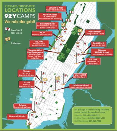 Pickup spots for 92Y summer camps. Cartographers, take note!