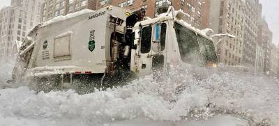 Plow on Park Ave. and intersection of E. 86th St. on Feb. 23.