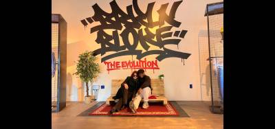 Brkln Bloke founder Wayne Fortune with the writer Karen Rempel at pop-up on E. 42nd St.