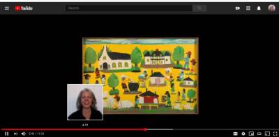 Screenshot of a session with Elizabeth Gronke of the American Folk-Art Museum.