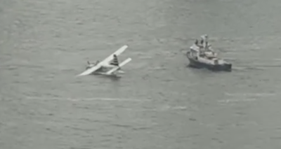 A seaplane made a hard landing into the East River on July 5, but emergency responders rescued all eight passengers and two crew members.