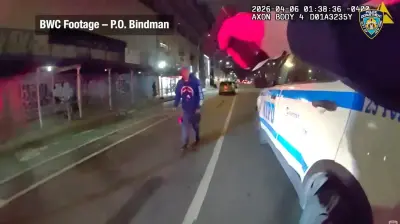 Man who threatened cops with knife, Carlos Santiago, in East Harlem, April 6, 2026.