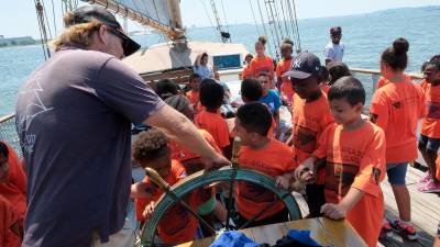 Harbor Camp provides a first-hand opportunity for children to learn about sailing.