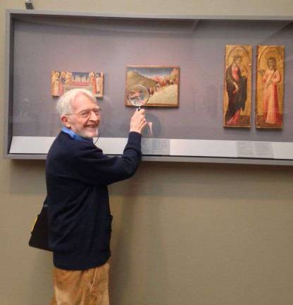 John Holland before Sassetta's &quot;The Journey of the Magi&quot; at The Metropolitan Museum of Art Fifth Avenue.