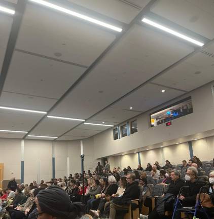 Members of the public participating in the town hall, which took place at the NYU School of Dentistry in Kips Bay.