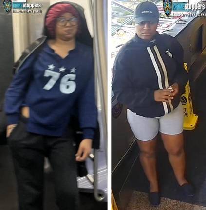 Wanted for Elder Assault: on UES subway (left), in Harlem soul food restaurant.
