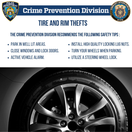 Crime Prevention Division tire and rim theft flyer