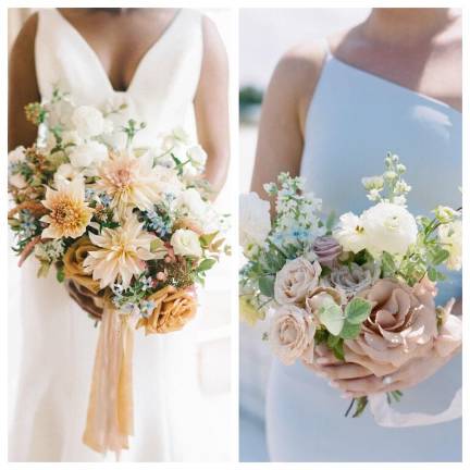 Holly Chapple. With 17 percent of marriages in 2022 involving couples of mixed race or ethnicities many couples are opting for something other than the traditional white wedding flowers. Photo: Liz Fogarty, Meg Alp