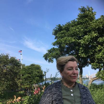 Madelaine Piel campaigning in&#xa0;Carl Schurz Park in a recent photo. The president of the Lenox Hill Democratic Club is seeking&#xa0;to topple an incumbent from rival political club Four Freedoms for the position of Democratic co-district leader for the East Side&#x2019;s 76th&#xa0;Assembly District, Part B. Photo: Stefan Umaerus