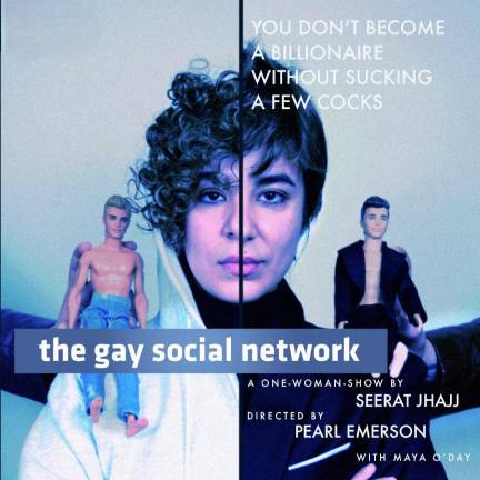 The poster for <i>The Gay Social Network—A One-Woman Show</i>.