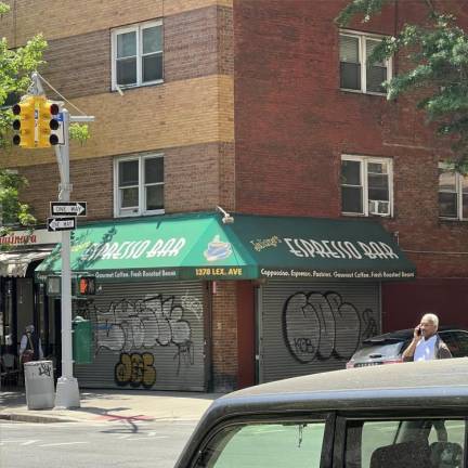 The exterior of Juliano’s Espresso Bar on 91st St. and Lexington Ave., where it has been a neighborhood fixture for 31 years. Photo: Jack Ahern
