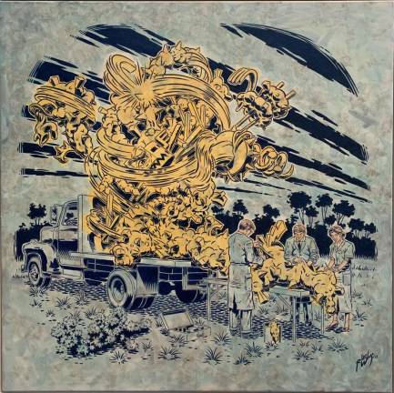 Robert Williams (b. 1943), “Autopsy for an Abstract Expression,” 2013 Oil on canvas, 36 x 36 inches. Photo courtesy of the artist