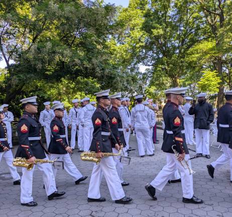 Brass section on the march.