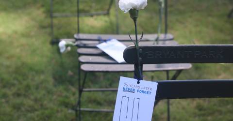 Bryant Park 9-11 Tribute Reflects on Losses 25 Years Later