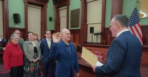 Epstein Sworn into Council Seat, Endorses Powers in 4-Way Race for Assembly