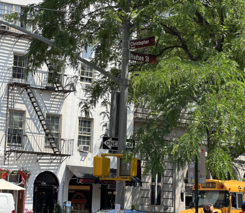 Cross streets for the new Mission Building: the corner of Hudson and Christopher streets.