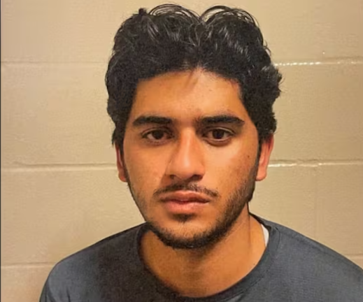 Suspect Muhammad Shahzeb Khan after his arrest in Ormstown, Quebec, on Sept. 4, 2024.