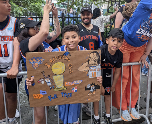 Knicks parade pilgrim “missed my grad for this.”