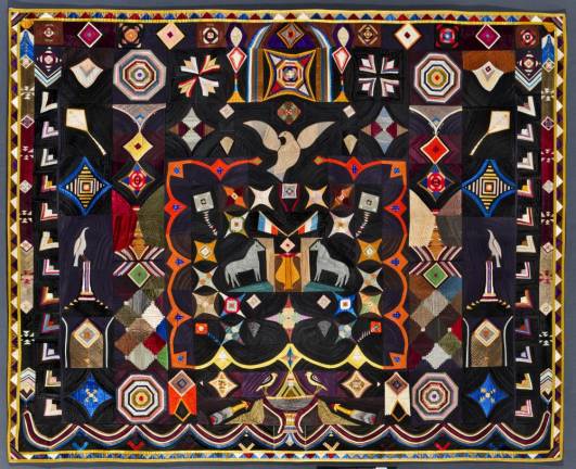 German immigrant Carl Klewicke started this quilt when a baby girl was left on his doorstep in Corning, NY. His family adopted the child and he spent the next 20 years working on the quilt to give her on her wedding day.