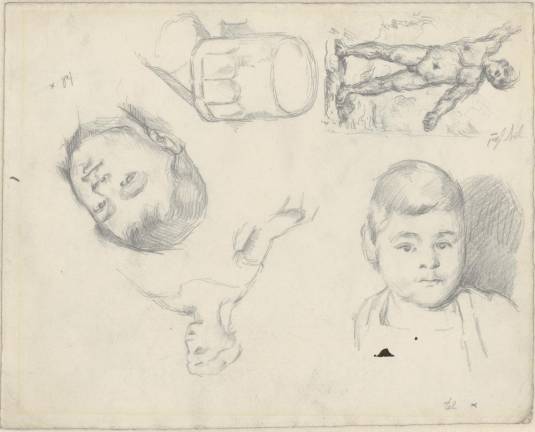 Paul Cézanne. Studies and Portraits of the Artist’s Son (Études et portraits du fils de l’artiste). 1877–78. Pencil on paper, 9 3/4 × 12 1/8″ (24.8 × 30.8 cm). The Albertina, Vienna
